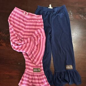 Matilda Jane lot Pink Striped and Navy Ruffle Pants